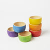 Grapat's 6 wooden bowls in rainbow colours - Conscious Craft